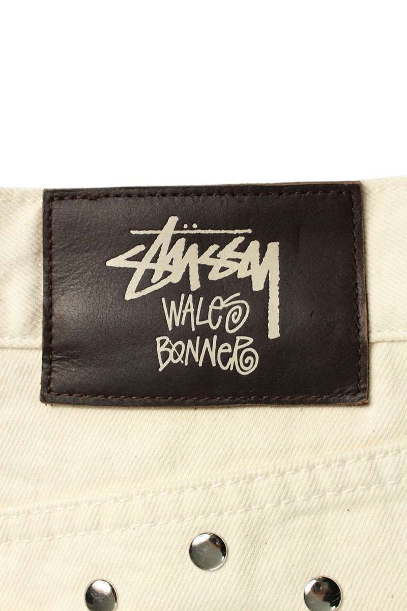 STUSSY x Wales Bonner Studded Denim Shorts White Size 30