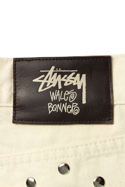 STUSSY x Wales Bonner Studded Denim Shorts White Size 30