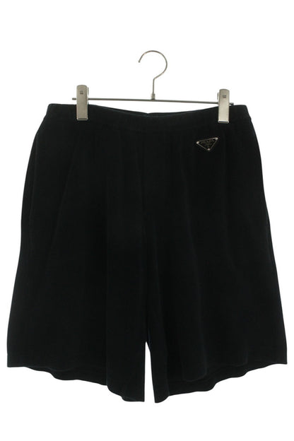 Prada Black Triangle Logo Terry Easy Shorts Size 32