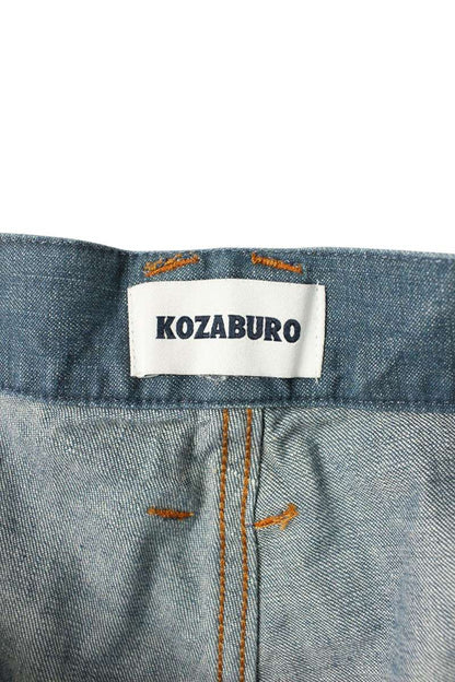KOZABURO 26SS Wide Leg Knee Patch Shorts Blue Size 30