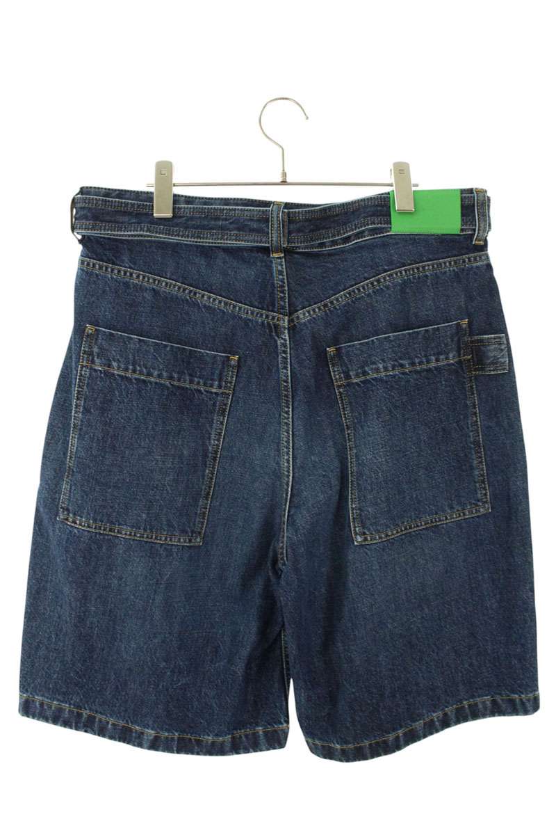 Bottega Veneta Belted Indigo Cotton Denim Shorts Size 36