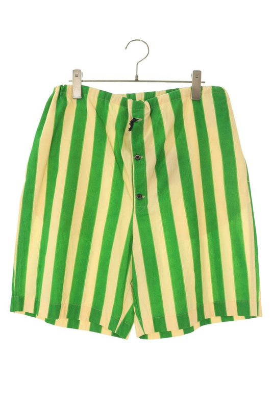 Prada Green/Beige Striped Cotton Button Fly Shorts Size 32
