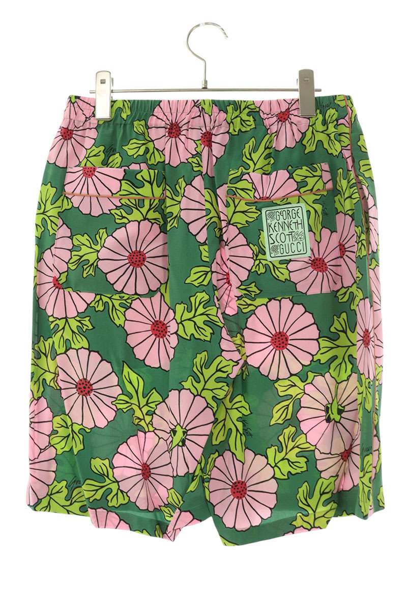GUCCI Floral Print Silk Shorts Multi Size 33