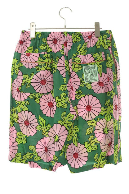 GUCCI Floral Print Silk Shorts Multi Size 33
