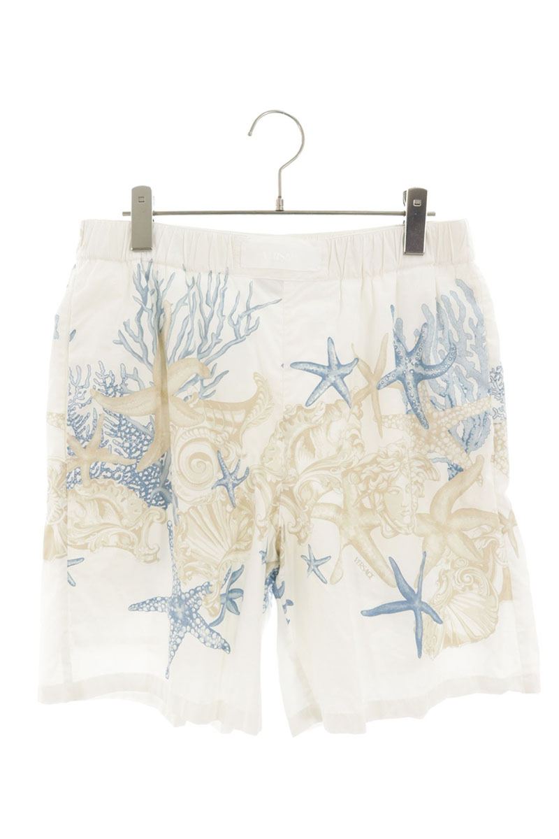 Versace All-Over Pattern Cotton Shorts White Size 33