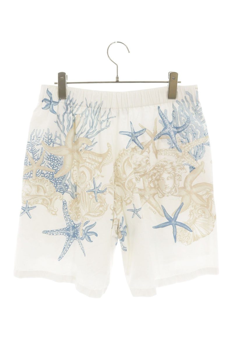 Versace All-Over Pattern Cotton Shorts White Size 33