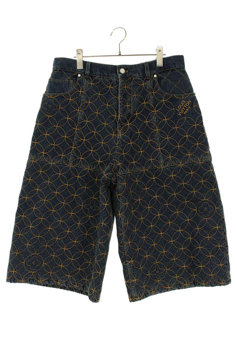 LOUISVUITTON 25AW Embroidered Work Denim Shorts Size 31