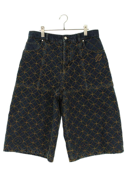 LOUISVUITTON 25AW Embroidered Work Denim Shorts Size 31