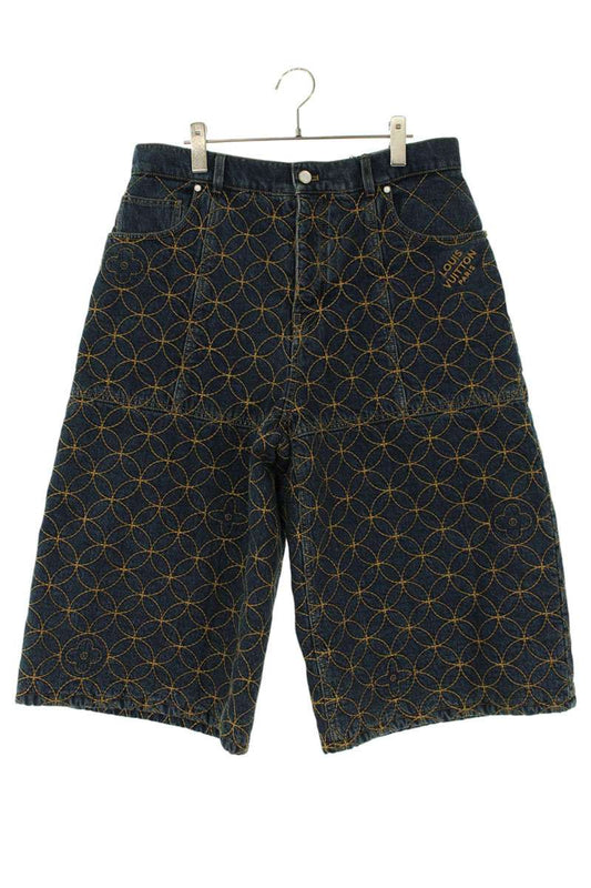 LOUISVUITTON 25AW Embroidered Work Denim Shorts Size 31