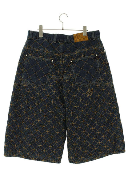LOUISVUITTON 25AW Embroidered Work Denim Shorts Size 31
