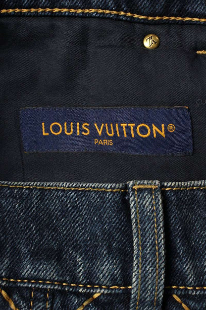 LOUISVUITTON 25AW Embroidered Work Denim Shorts Size 31