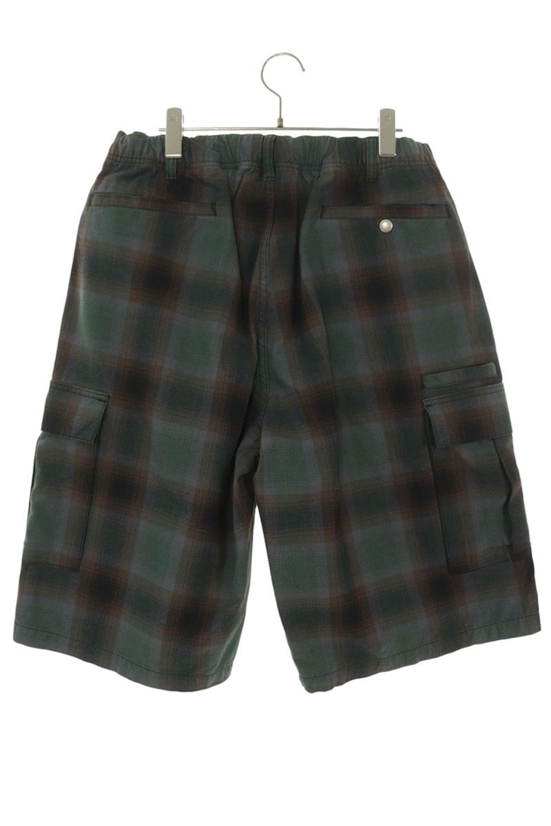 SUPREME 25SS Shadow Plaid Cargo Shorts Green Size 34