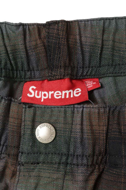 SUPREME 25SS Shadow Plaid Cargo Shorts Green Size 34