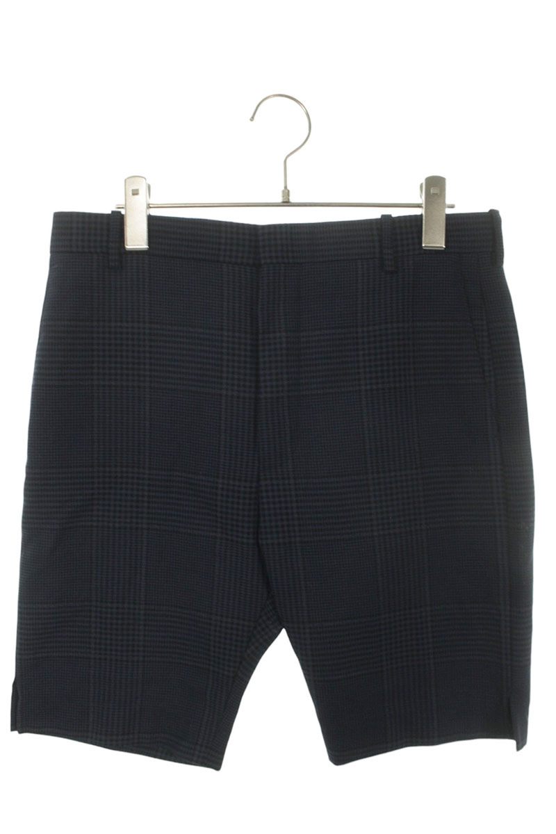 BALENCIAGA Wool Check Shorts Navy Size 33