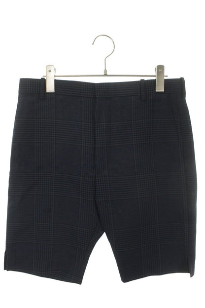 BALENCIAGA Wool Check Shorts Navy Size 33