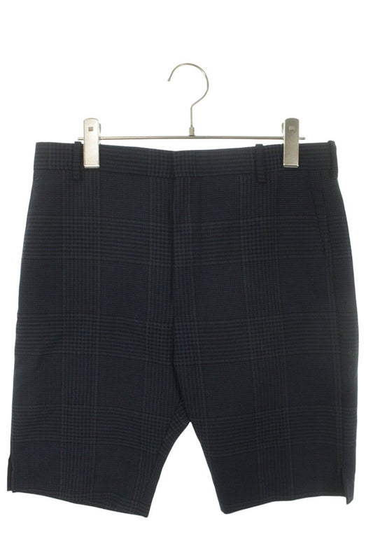 BALENCIAGA Wool Check Shorts Navy Size 33