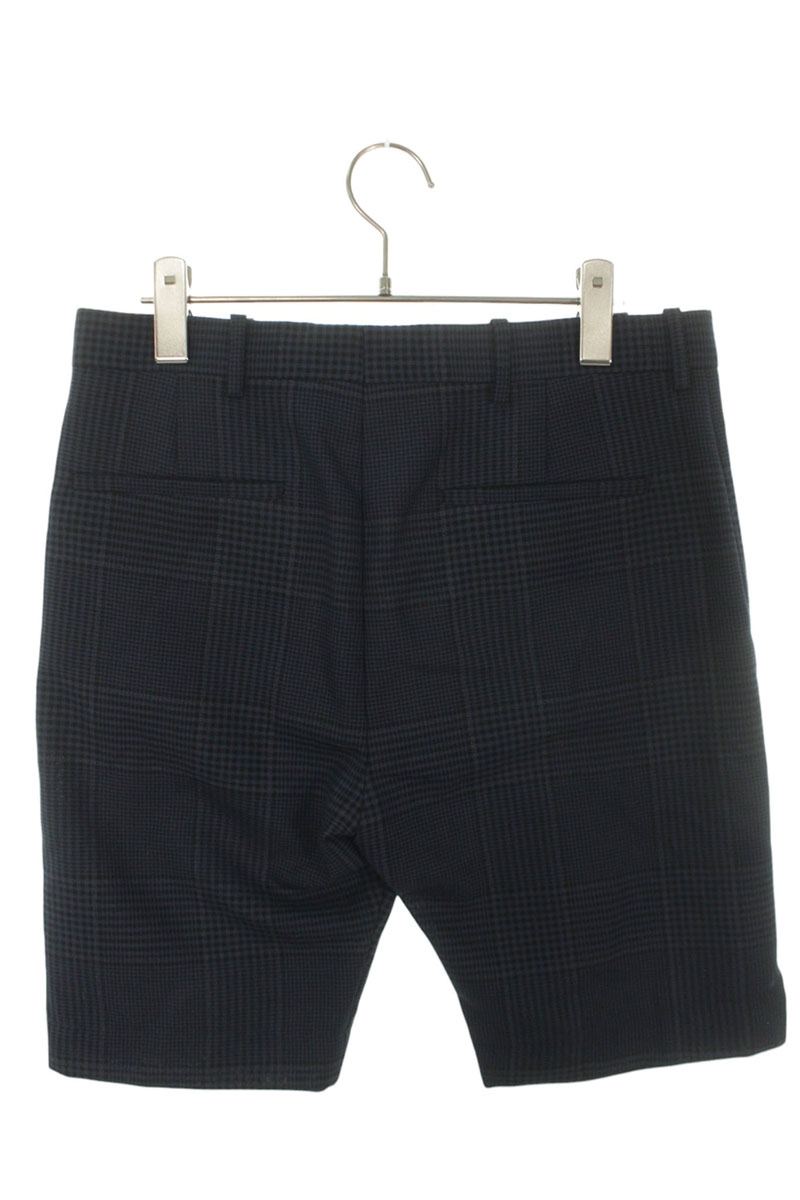 BALENCIAGA Wool Check Shorts Navy Size 33