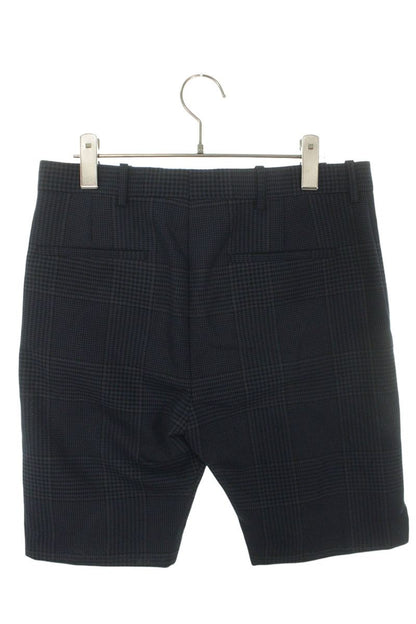 BALENCIAGA Wool Check Shorts Navy Size 33