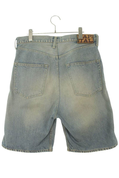 KAPITAL Rhinestone Embellished Indigo Denim Shorts Size 32