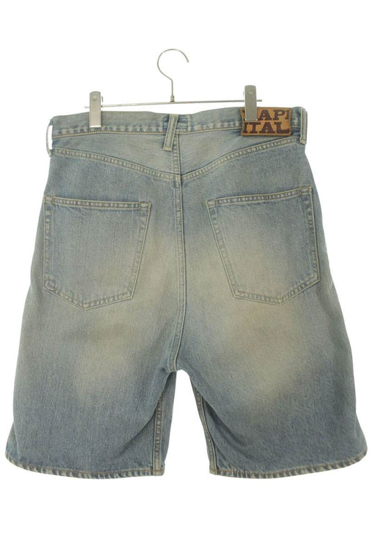 KAPITAL Rhinestone Embellished Indigo Denim Shorts Size 32