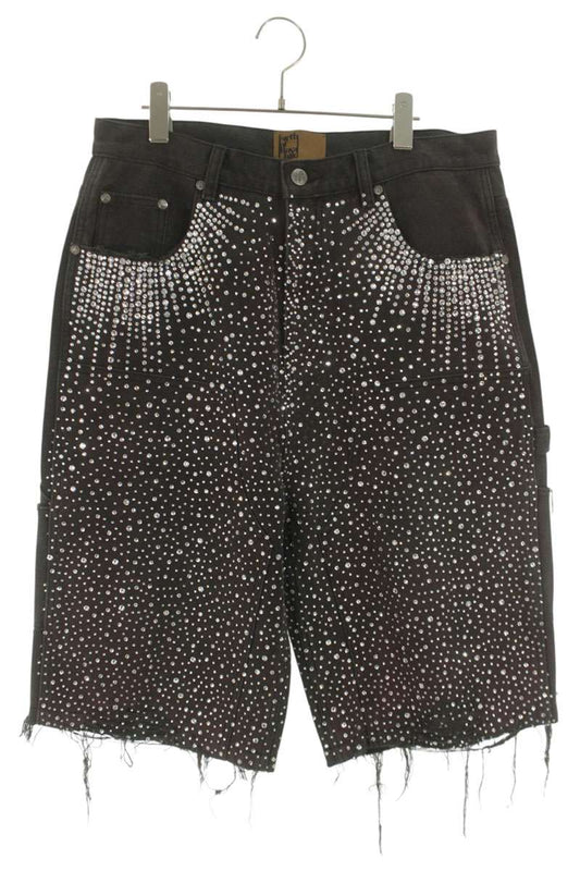 Birth Of Royal Child Rhinestone Denim Shorts Black Size 34