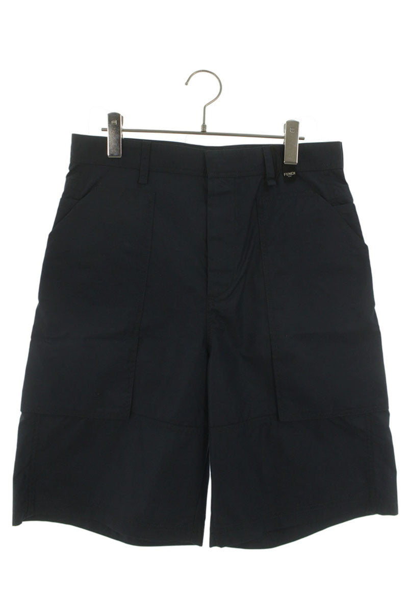 FENDI ARXA FF Back Pocket Bermuda Cotton Shorts Navy Size 33
