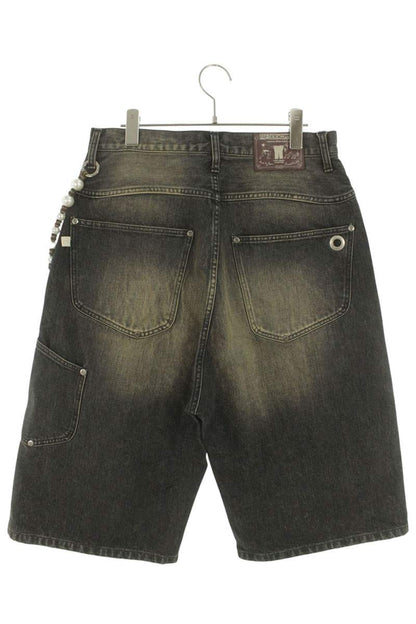 FAF NEWCOMMUNE Washed Baggy Denim Shorts w/ Chain Size 34