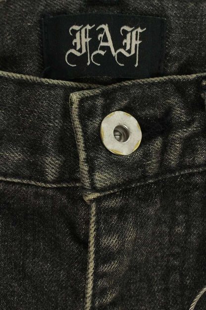 FAF NEWCOMMUNE Washed Baggy Denim Shorts w/ Chain Size 34