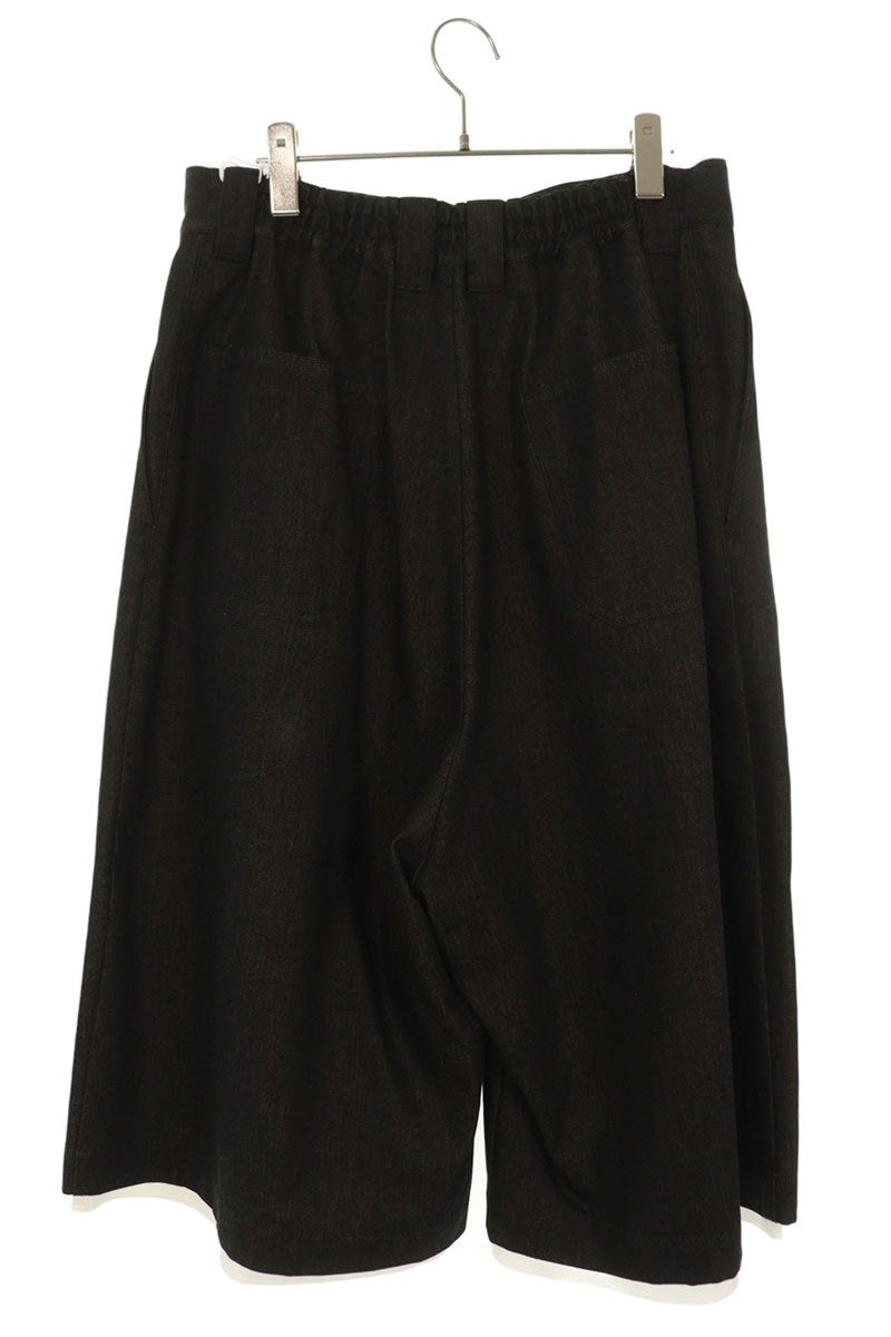 sulvam 26SS Wide Easy Cotton Shorts Black Size 32