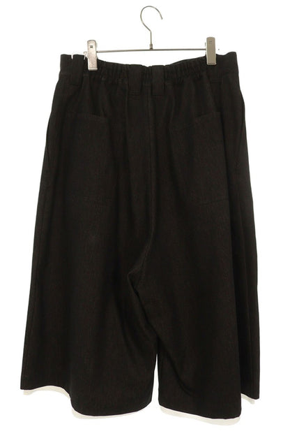 sulvam 26SS Wide Easy Cotton Shorts Black Size 32