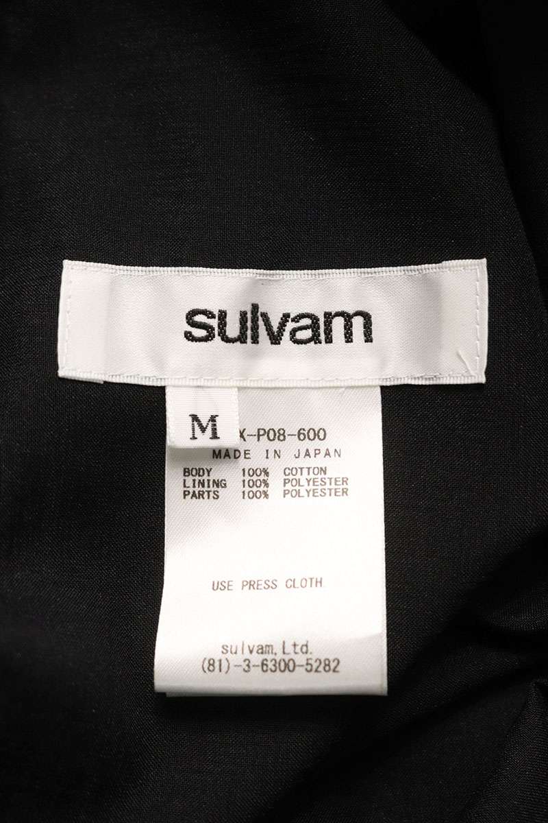sulvam 26SS Wide Easy Cotton Shorts Black Size 32