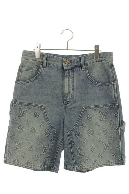 LOUISVUITTON Monogram Carpenter Denim Shorts Indigo Size 28