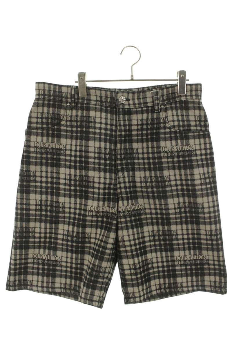 LOUISVUITTON Signature Logo Check Half Pants Size 32