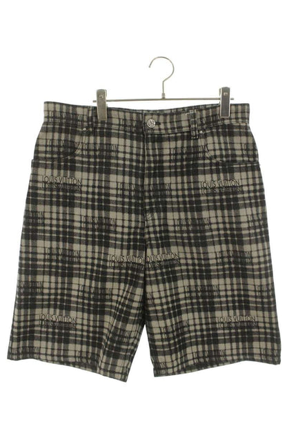 LOUISVUITTON Signature Logo Check Half Pants Size 32
