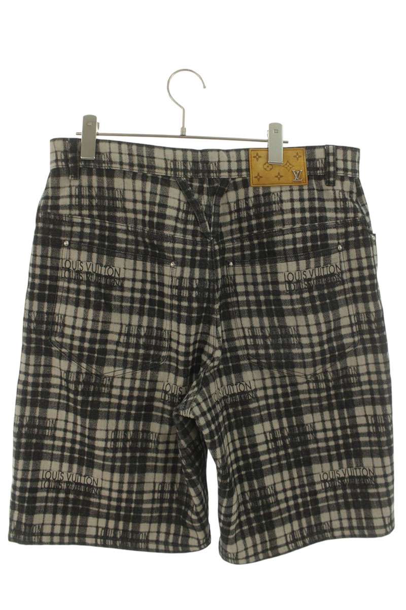 LOUISVUITTON Signature Logo Check Half Pants Size 32