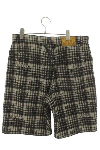 LOUISVUITTON Signature Logo Check Half Pants Size 32