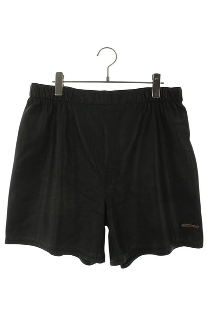 Chrome Hearts Cross Patch Leather Boxer Shorts Black Size 36
