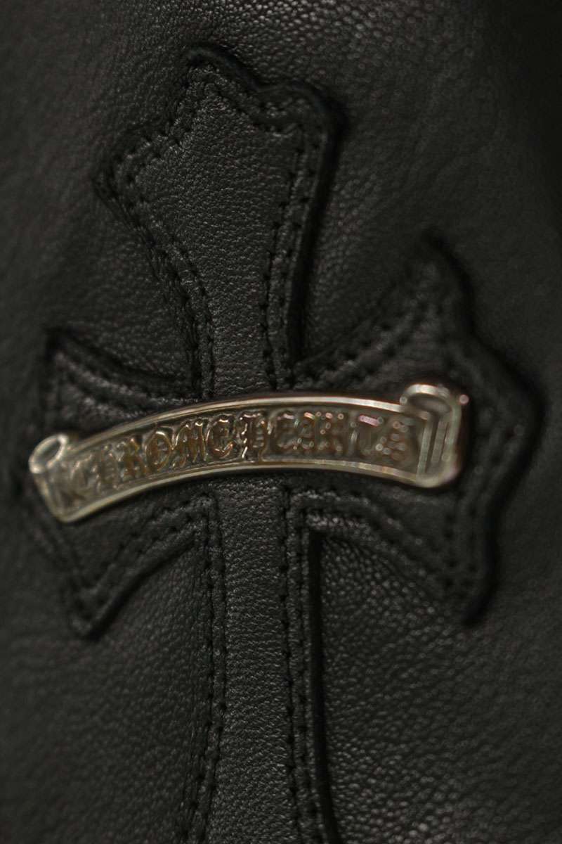 Chrome Hearts Cross Patch Leather Boxer Shorts Black Size 36