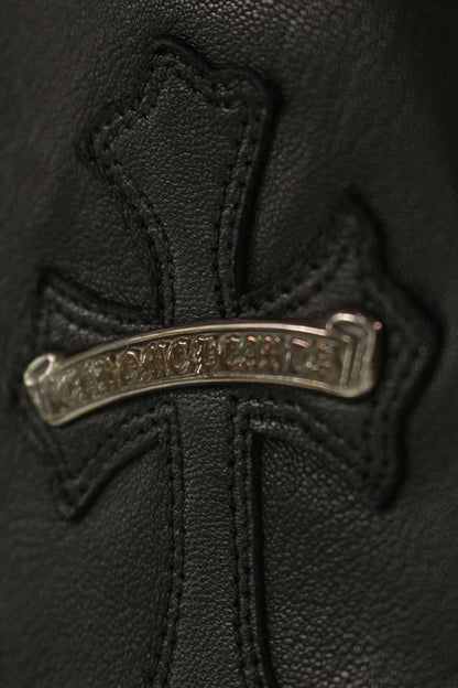 Chrome Hearts Cross Patch Leather Boxer Shorts Black Size 36