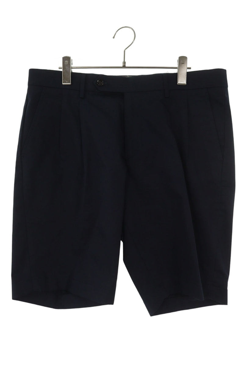 BERWICH Double Pleat Cotton Shorts Navy Size 36
