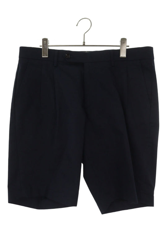 BERWICH Double Pleat Cotton Shorts Navy Size 36