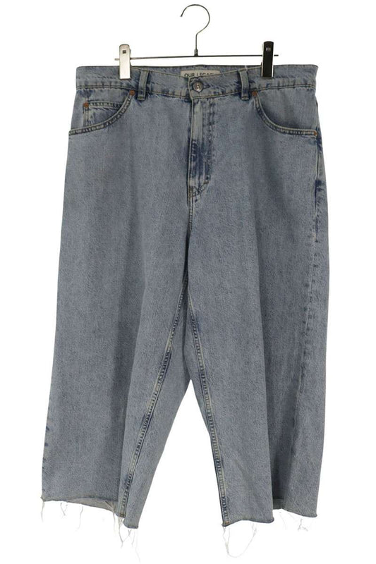 OUR LEGACY Capri Cut Washed Denim Shorts Blue Size 34