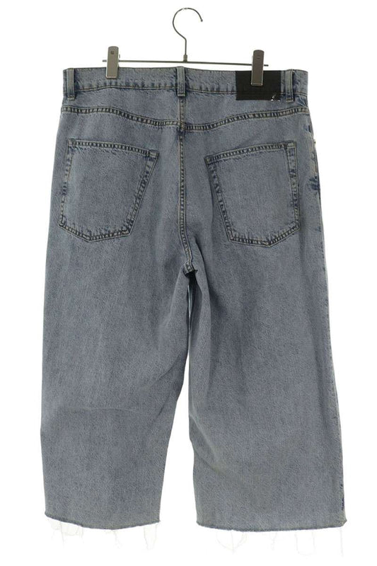 OUR LEGACY Capri Cut Washed Denim Shorts Blue Size 34