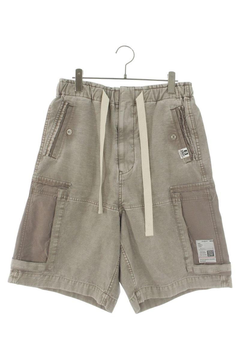 MIHARAYASUHIRO 26SS Gray Damaged Cotton Cargo Shorts Size 32