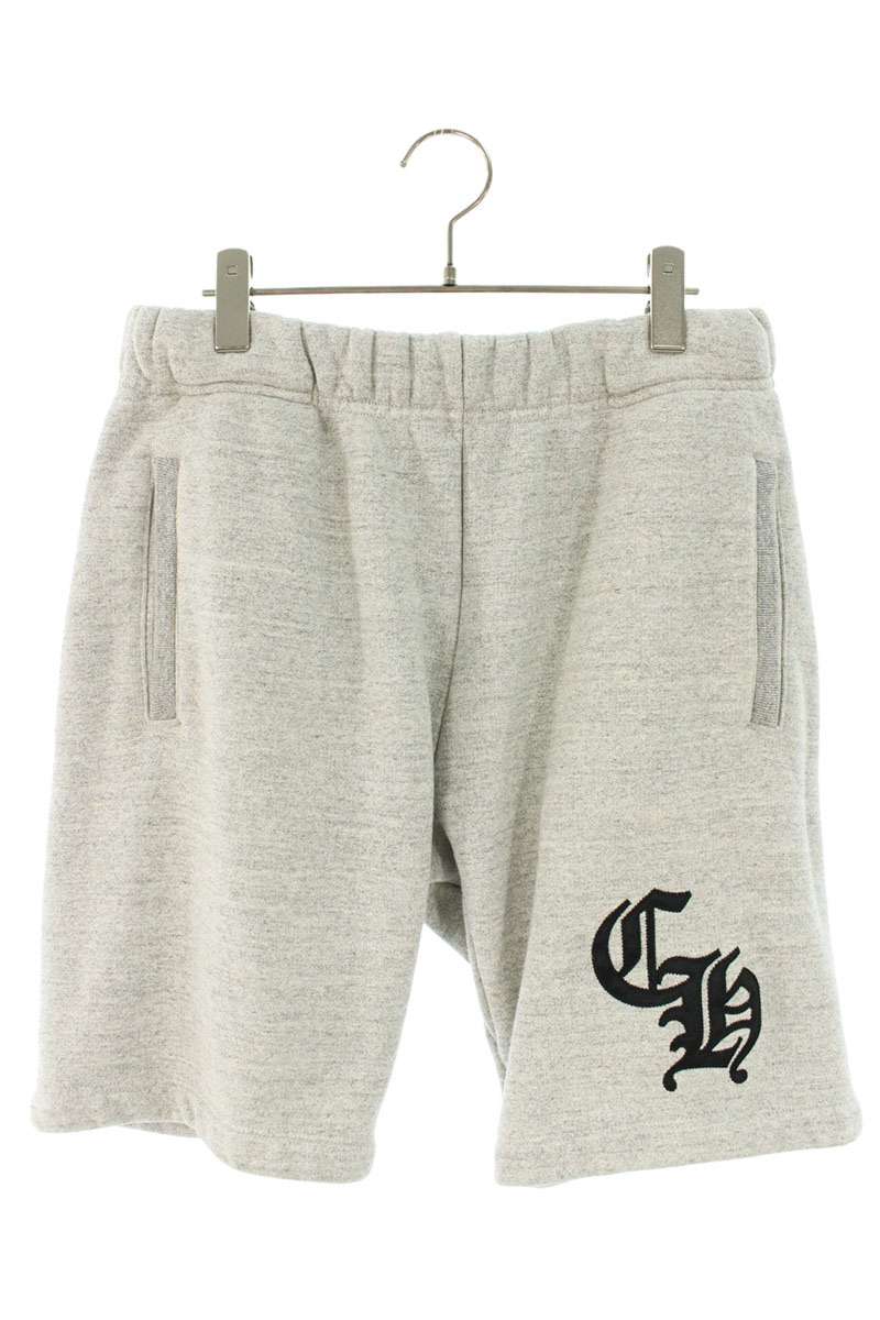 Chrome Hearts CH Logo Embroidered Sweat Shorts Gray Size M
