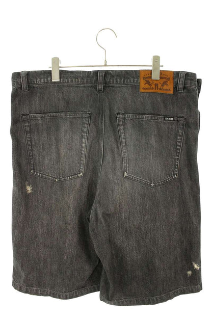KAMIYA Distressed Cotton Half Shorts Gray Size 30
