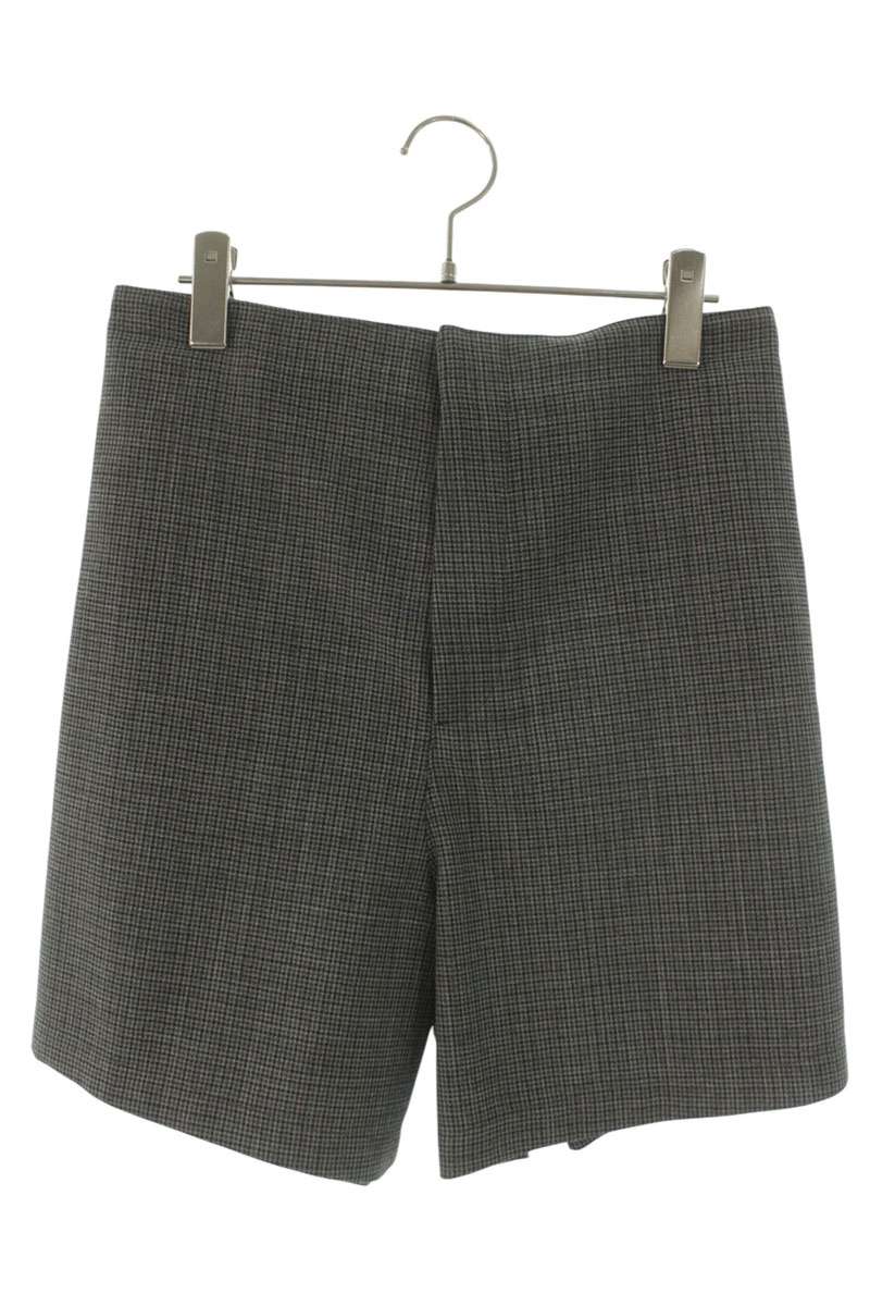 DIOR Houndstooth Side Button Wool Shorts Gray Size 33