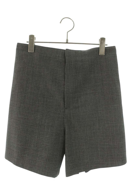 DIOR Houndstooth Side Button Wool Shorts Gray Size 33