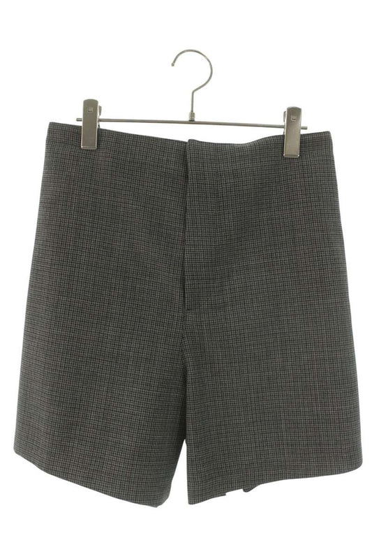DIOR Houndstooth Side Button Wool Shorts Gray Size 33