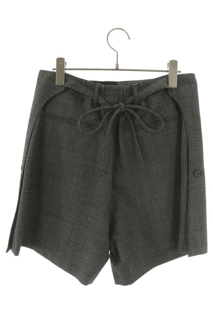 DIOR Houndstooth Side Button Wool Shorts Gray Size 33